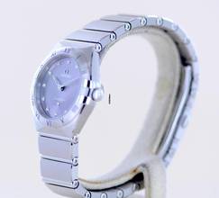 Thumbnail von Omega Constellation Ladies Purple Diamond Dial Quarz Lady 28mm Brillanten New