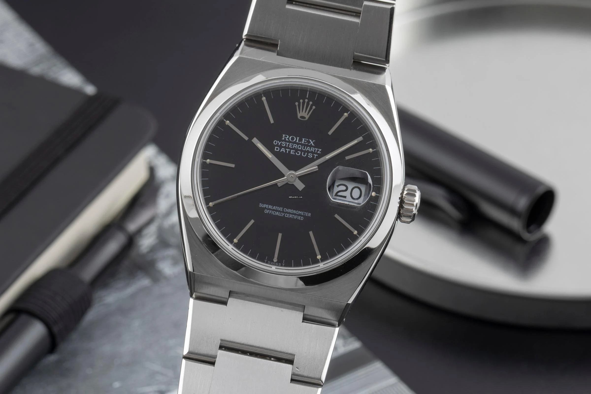 Rolex Datejust Oysterquartz 36 Edelstahl Herrenuhr Ref. 17000 Klassiker