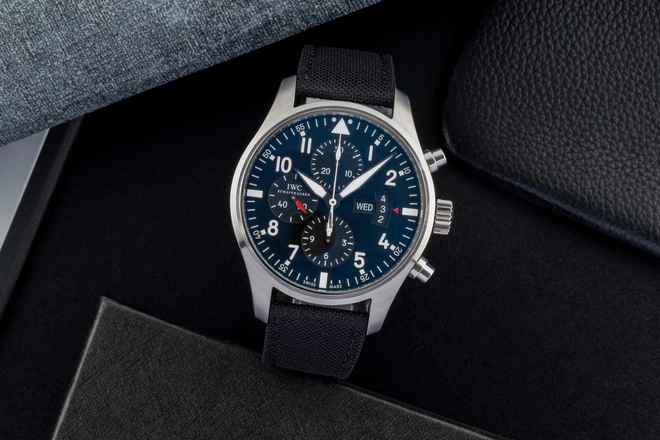  IWC Fliegeruhr Chronograph Pilot Fliegeruhr Chronograph Automatik Herrenuhr Ref. IW377701 Papiere 
