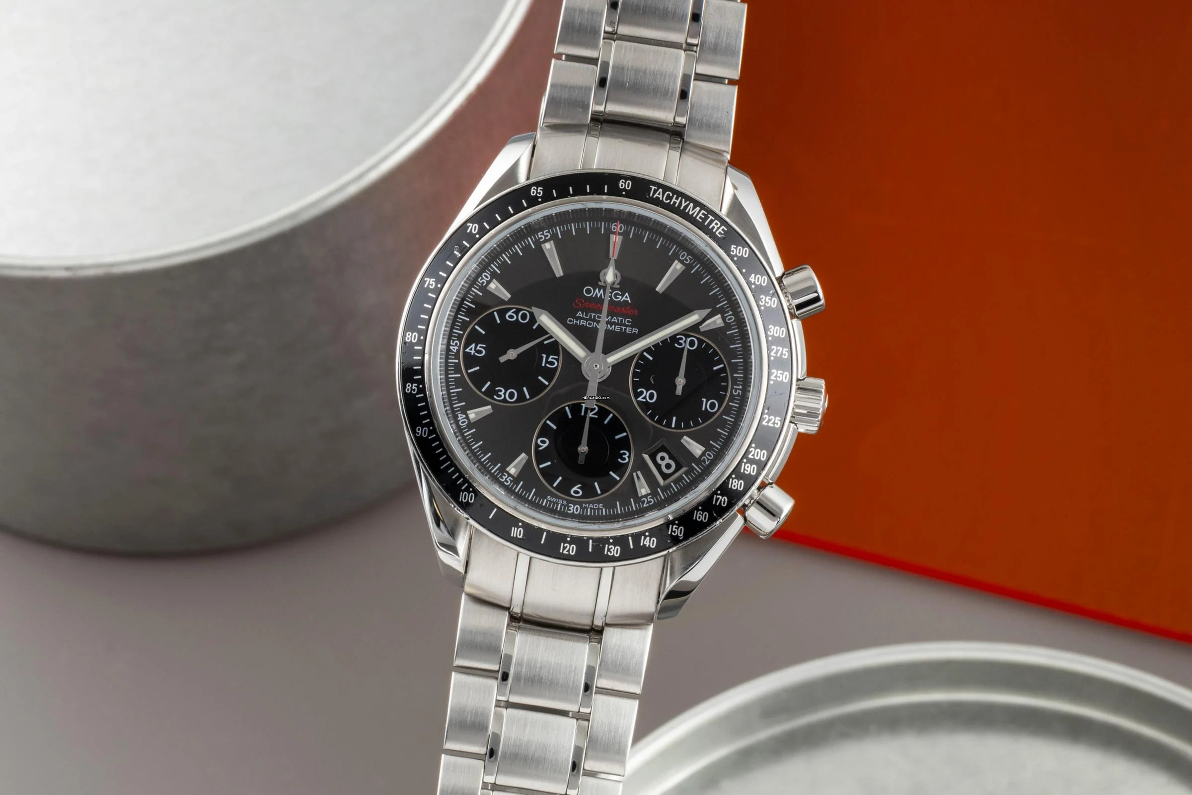 Omega Speedmaster Date Chronograph Stahl Automatik Ref. 323.30.40.40.06.001 B&P