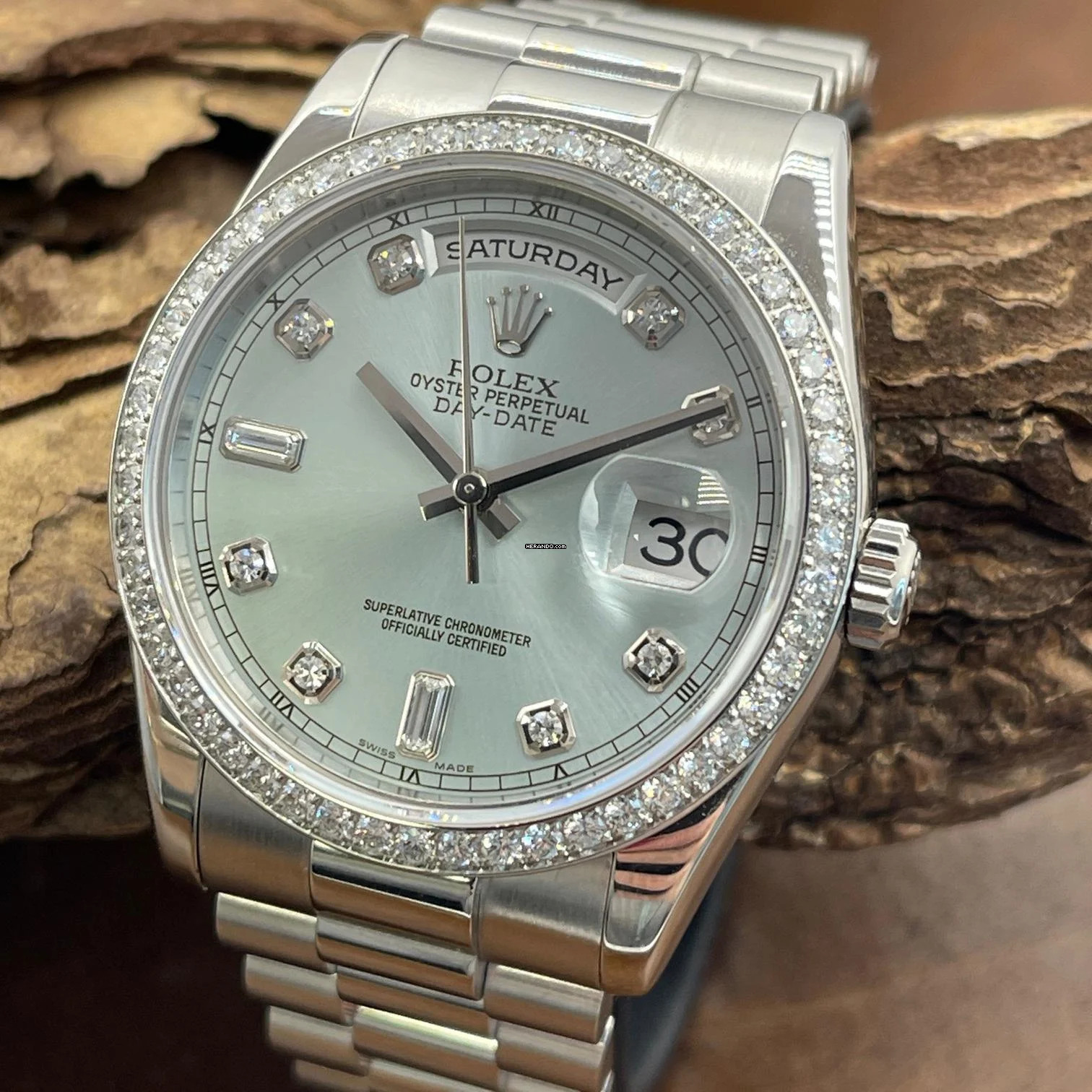 Rolex Day-Date 36 Day-Date I 36 Platin ICEBLUE Diamond - Ref. 118346