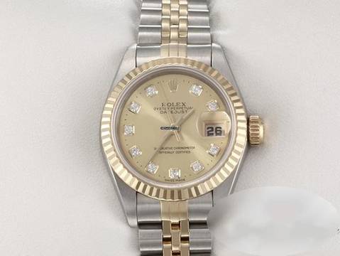  Rolex Lady-Datejust Edelstahl Gelbgold 750 Diamanten Automatik Gold Stahl Damen 