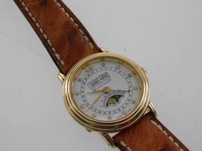 Thumbnail von Blancpain Villeret 18 Kt Gelbgold Villeret Damenuhr Vollkalender Mondphase wie Neu 26mm mit original Band und 18 Kt Schließe Diamantzifferblatt
