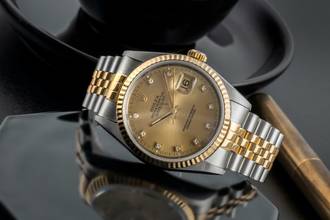 Thumbnail von Rolex Datejust 36 Stahl / Gold Diamond Dial Automatik Herren Ref. 16233 S-Serie