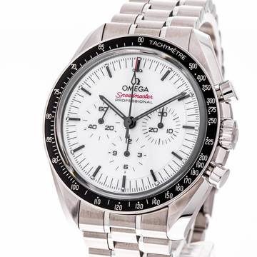  Omega Speedmaster Professional Moonwatch 42 White – 310.30.42.50.04.001 – like NEW – 10/2024 Full Set 