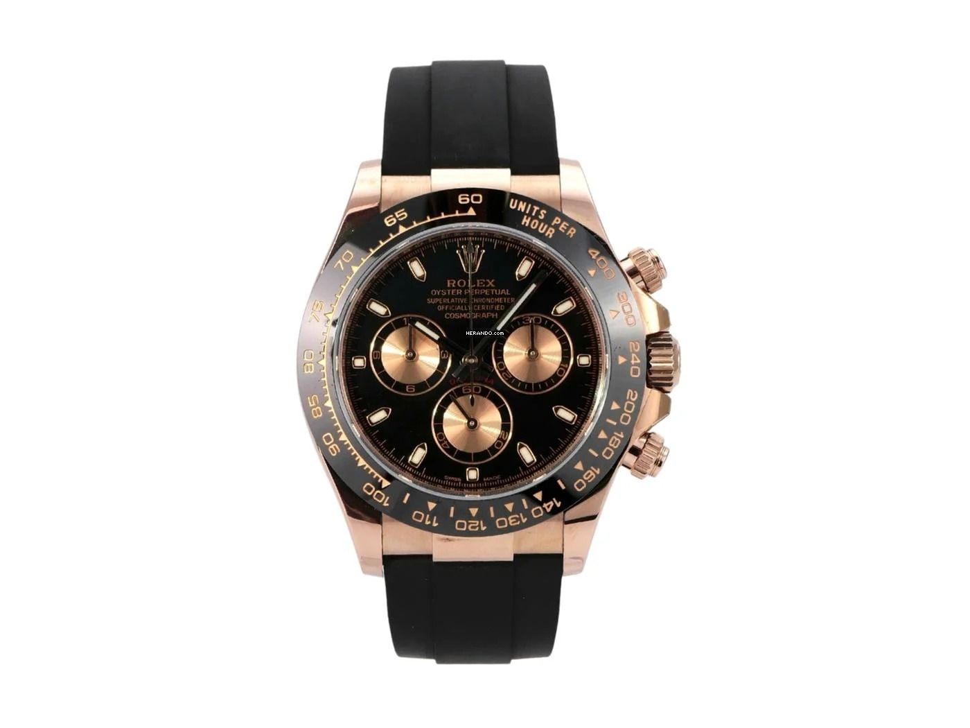 Rolex Daytona Cosmograph Daytona Everose-Gold / Oysterflex Ref. 116515LN Schwarz