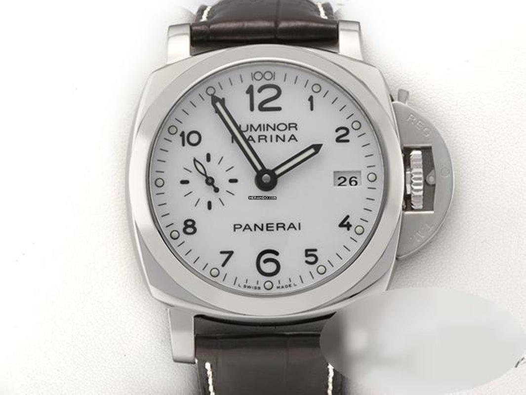 Panerai Luminor Marina 1950 3 Days Automatic Pam00523 Edelstahl Automatik Stahl Leder Steel White Dial