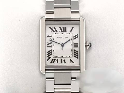  Cartier Tank Solo Großes Modell Edelstahl W5200014 2019 Stahl Steel 