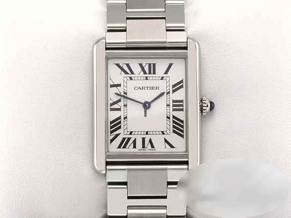  Cartier Tank Solo Großes Modell Edelstahl W5200014 2019 Stahl Steel 