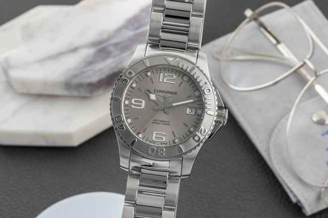  Longines HydroConquest Hydro Conquest Edelstahl Automatik Herrenuhr Ref. L3.664.4 B&P 2011 