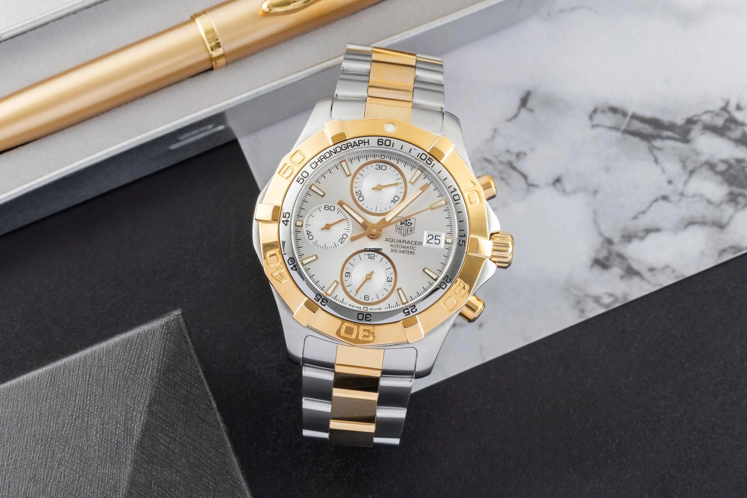 TAG Heuer Aquaracer Chronograph Stahl / vergoldet Automatik Ref. CAF2120.BB0816