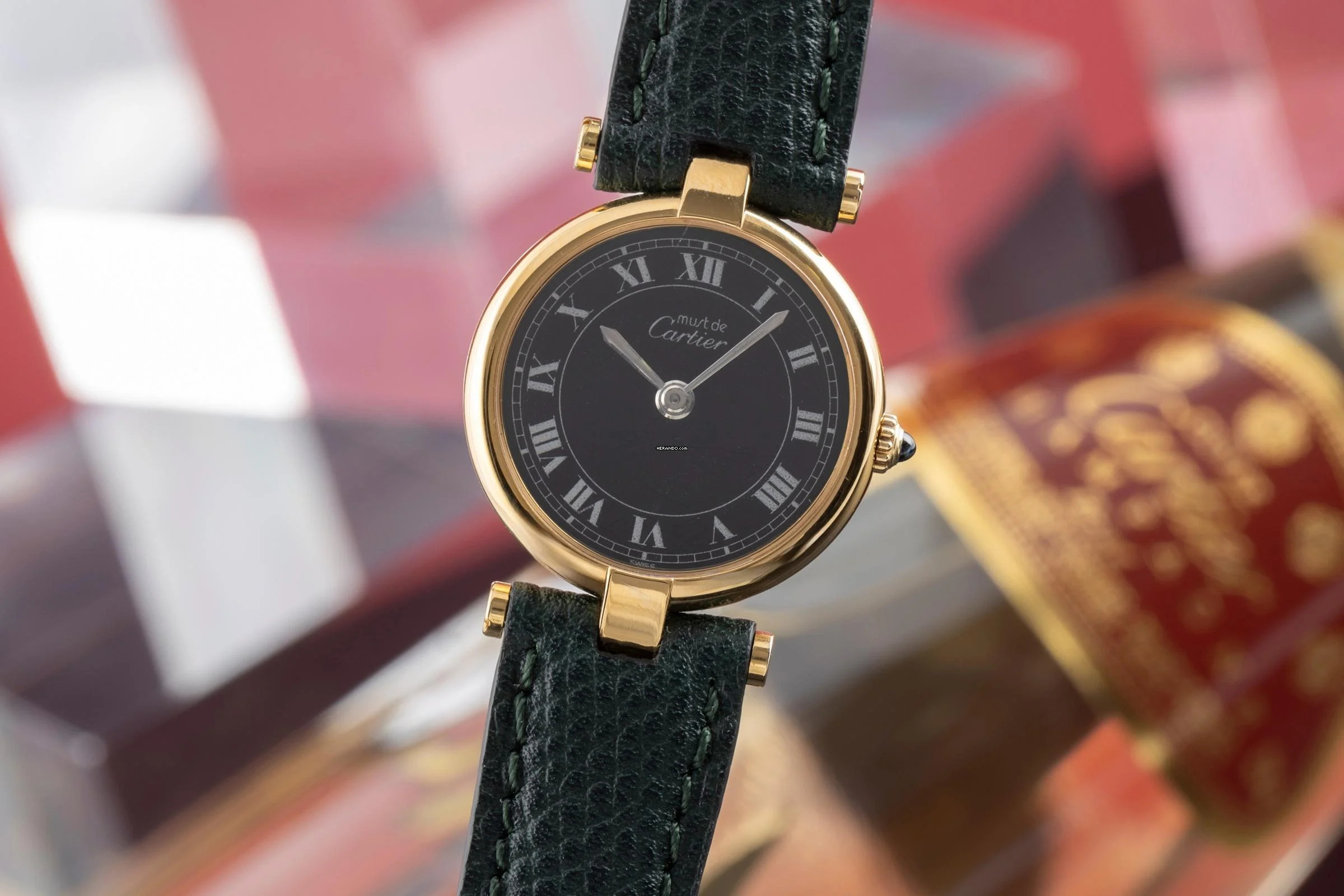 Cartier Vendome must de Cartier Vendome SM 925 Silber vergoldet Damenuhr Ref. 84978913