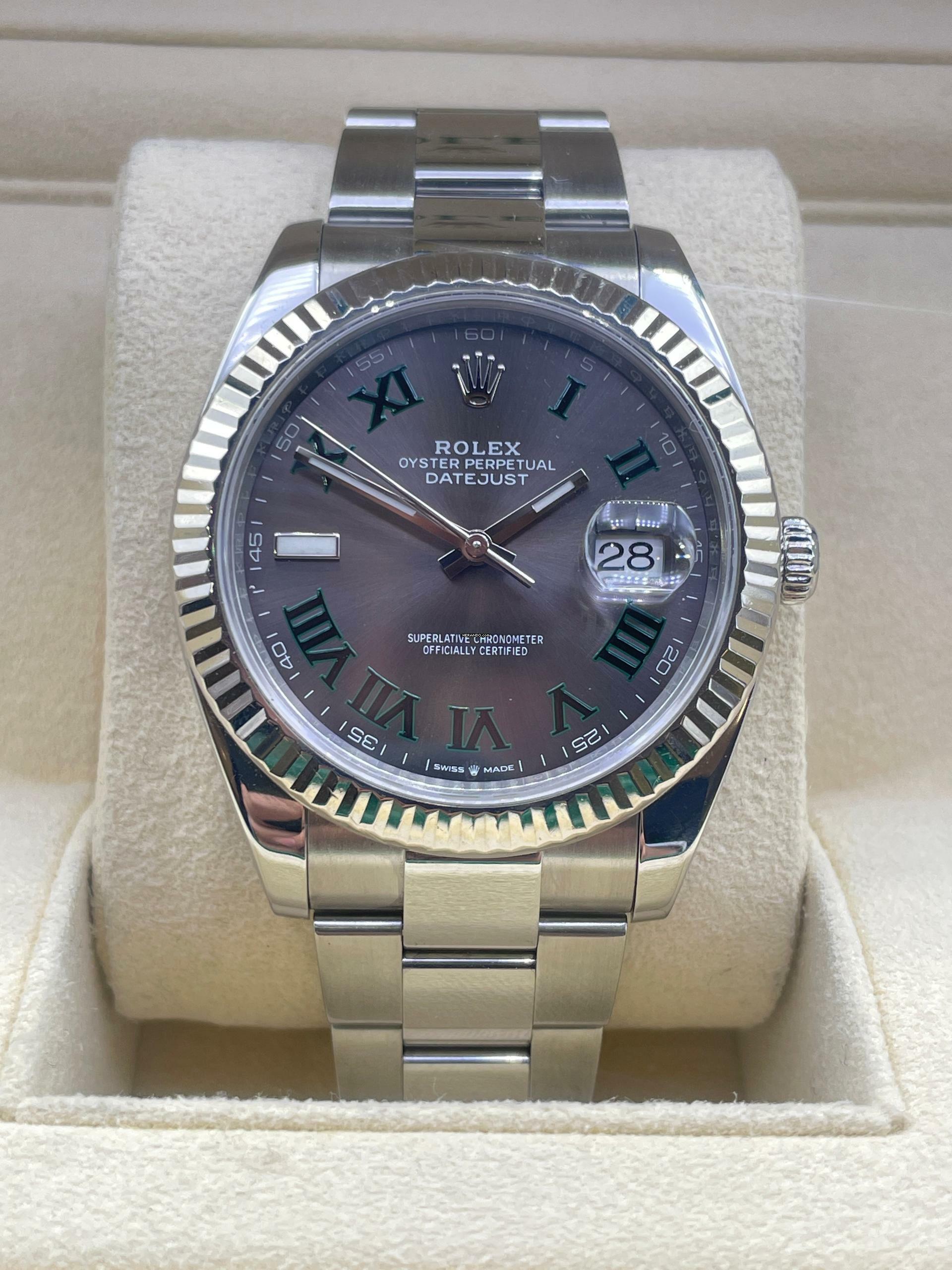 Rolex Datejust 41 WIMBLEDON DIAL STEEL/WHITEGOLDBEZEL comes with papers year:2019