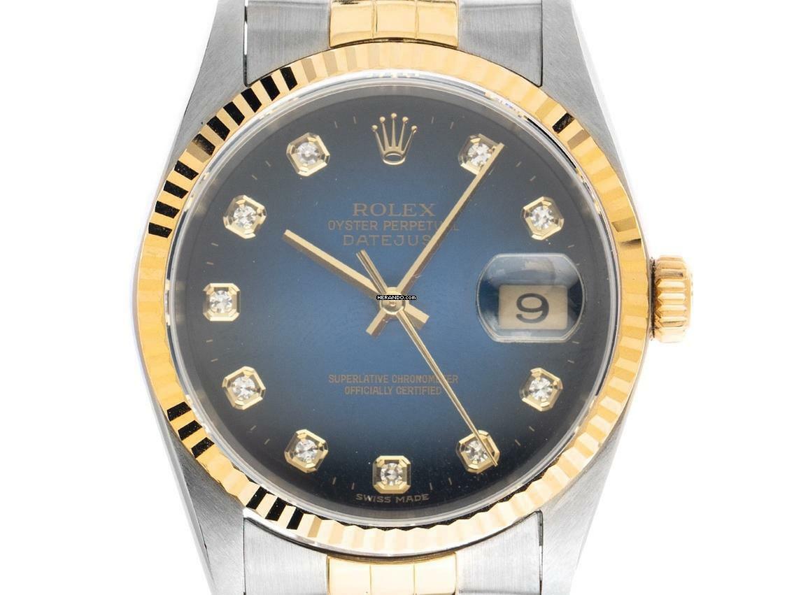 Rolex Datejust 36 Diamanten Ref.16233 1996 Box&Beschreibung sehr gut Vintage Datejust Diamanten