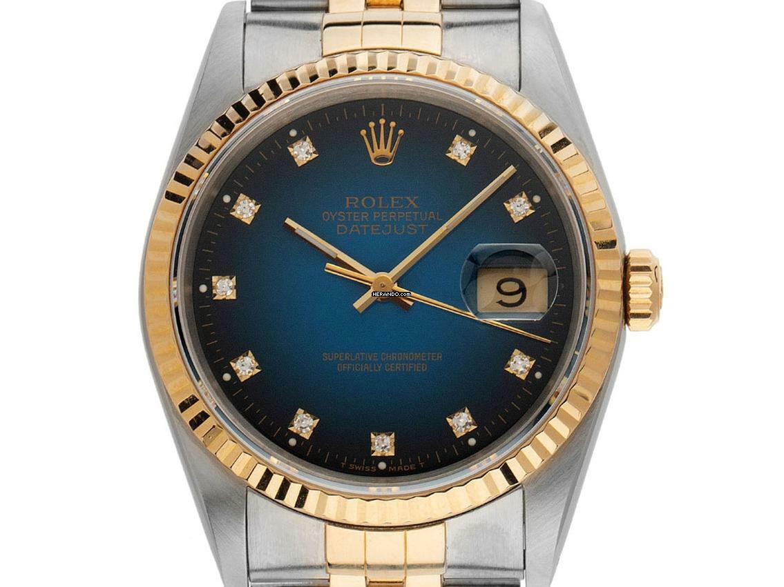 Rolex Datejust 36 Diamanten Ref.16233 1990 Full Set sehr gut Vintage Datejust Diamanten