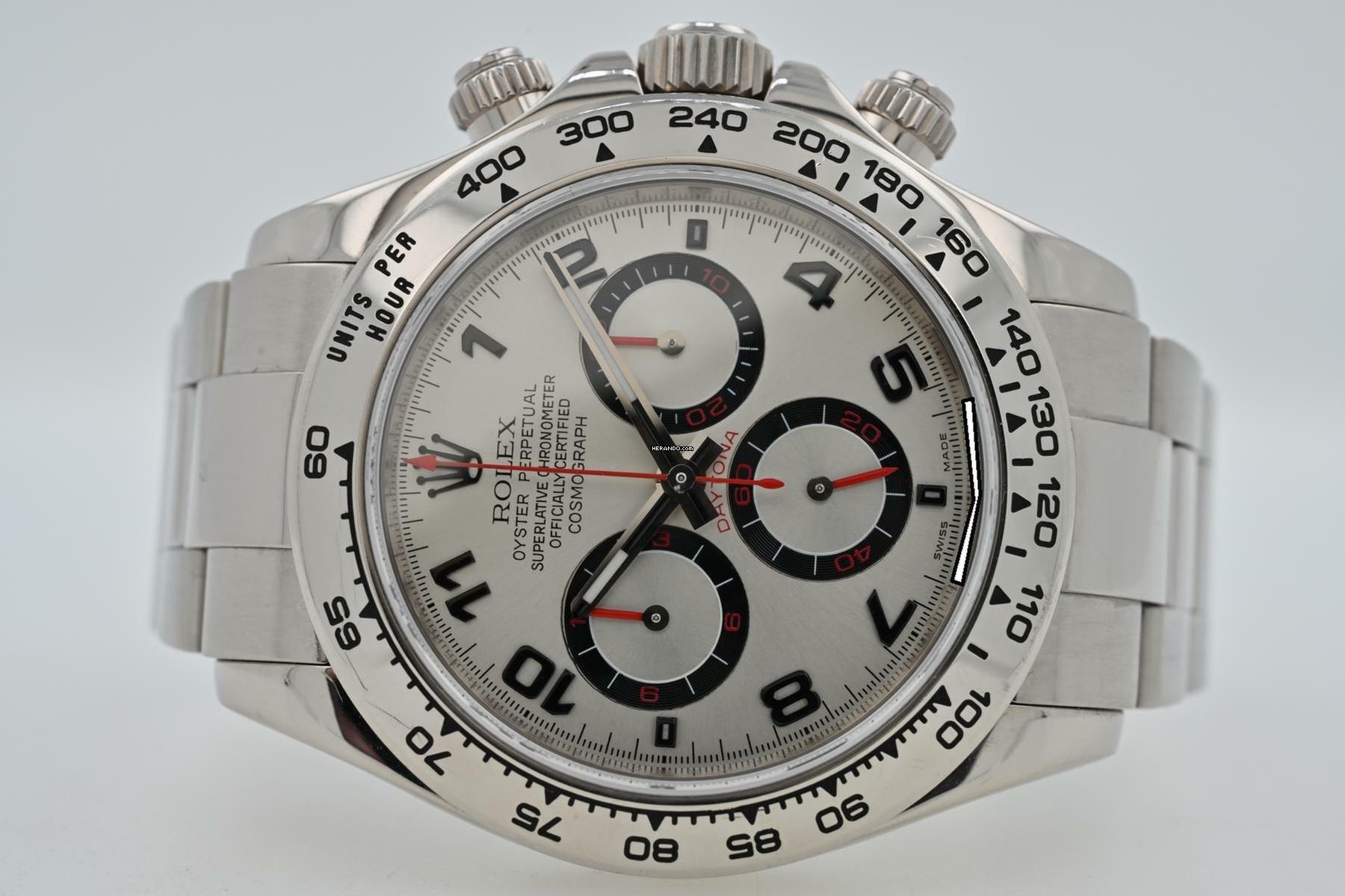 Rolex Daytona Cosmograph Racing Dial 18k WG White Gold Rehaut LC160 116509