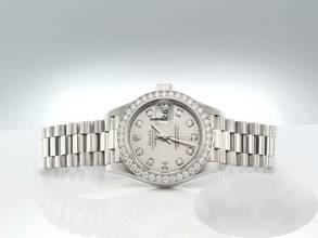 Thumbnail von Rolex Lady-Datejust 26mm Platin 950 Diamanten 2001 Automatik Platinum Damenuhr Chronometer Oyster President-band