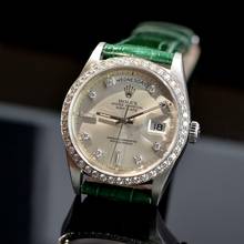 Thumbnail von Rolex Day-Date 36 18346 President silver diamonds Factory dial Platinum 950 Full Set