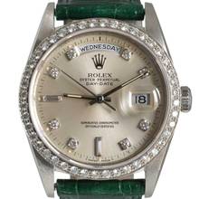 Thumbnail von Rolex Day-Date 36 18346 President silver diamonds Factory dial Platinum 950 Full Set