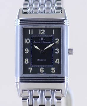  Jaeger-LeCoultre Reverso Shadow Stahl Klassiker Luxus black dial Stahlband rar 