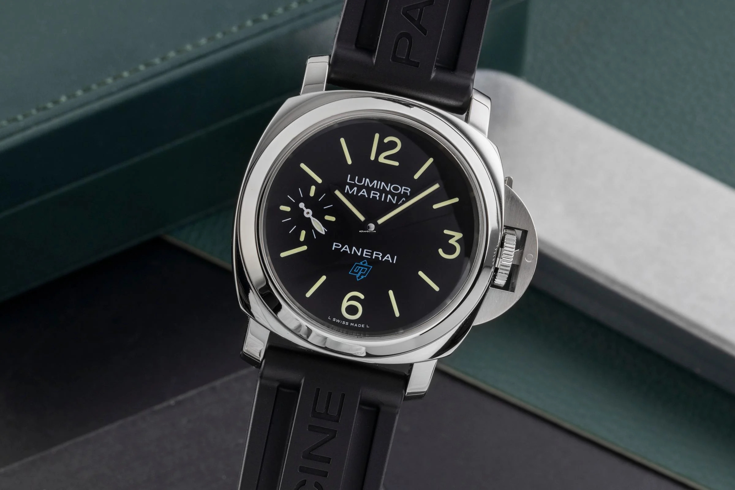 Panerai Luminor Marina Logo 3 Days Stahl Handaufzug Herrenuhr Ref. PAM00777