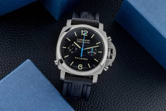 Thumbnail von Panerai Luminor 1950 Chronograph Rattrapante Stahl Automatik Ref. PAM00362 B&P