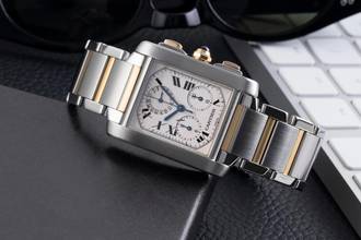 Thumbnail von Cartier Tank Française Stahl Gold Chronoflex Chronograph Ref. W51004Q4 2303 B&P