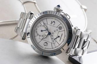 Thumbnail von Cartier Pasha GMT Power Reserve Automatik Stahl Herrenuhr Ref. W31037H3 2388