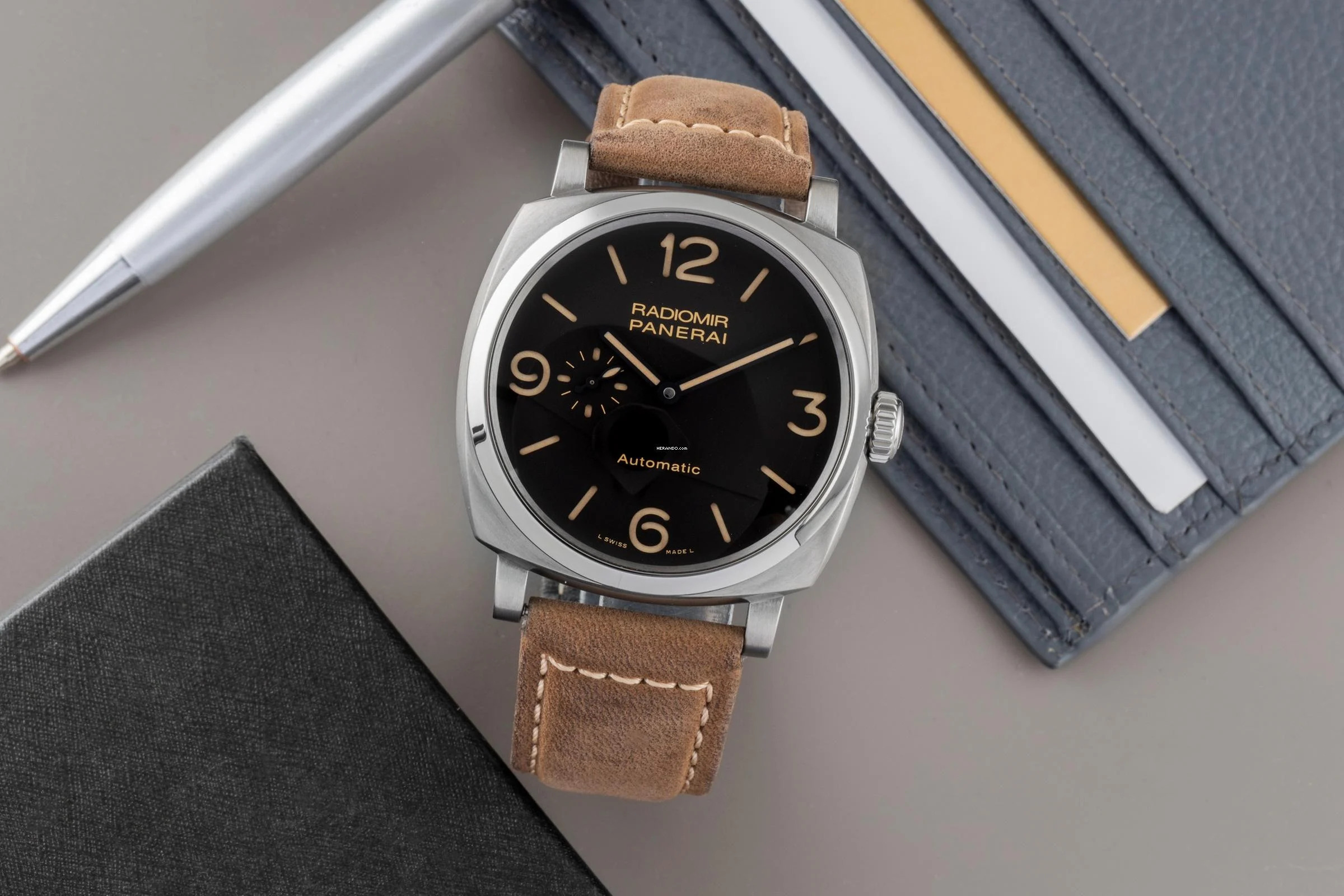 Panerai Radiomir 1940 3 Days Automatic Titan Automatik Herrenuhr PAM00619 B&P 2015