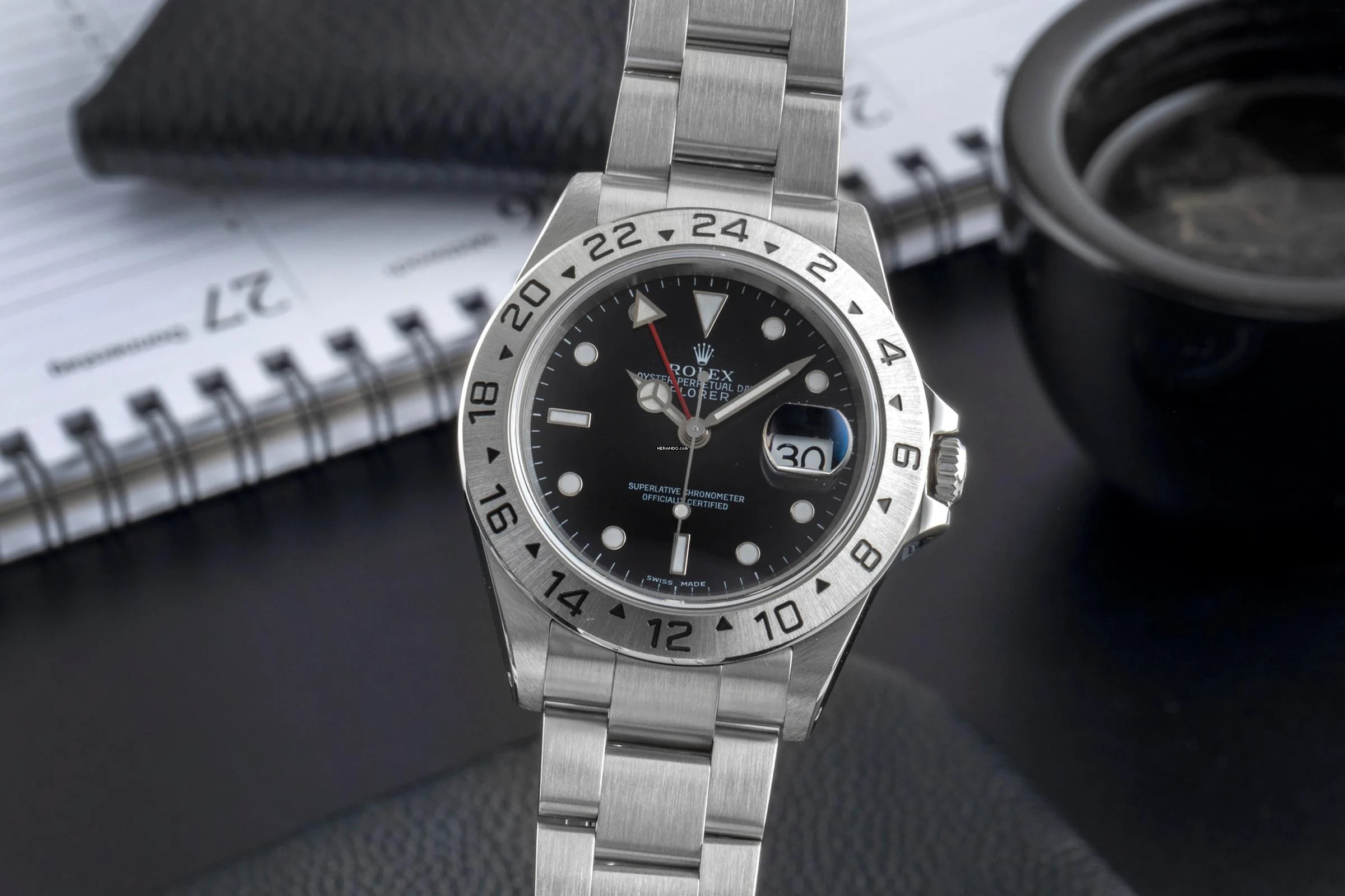 Rolex Explorer II Black Dial Edelstahl Automatik Herrenuhr Ref. 16570 K-Serie