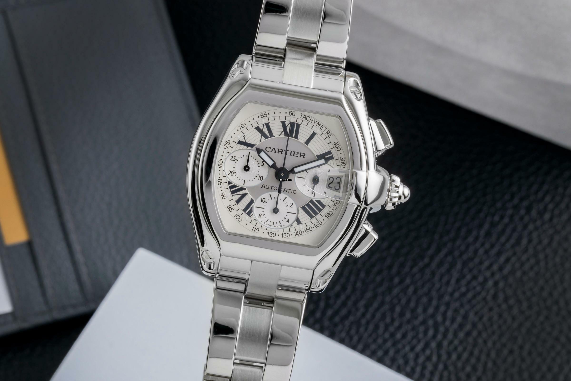 Cartier Roadster Chronograph XL Edelstahl Automatik Herrenuhr Ref. W62006X6 2618