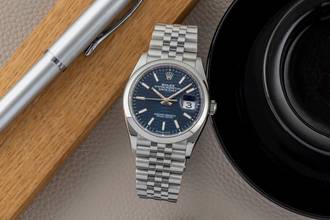 Thumbnail von Rolex Datejust 36 Blue Motif Dial Oyster Stahl Automatik Ref. 126200 B&P 2023