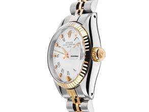 Thumbnail von Rolex Oyster Perpetual Lady Date Ref.6917 1977 Box&Beschreibung sehr gut Vintage Oyster Perpetual Date Lady open 6/9