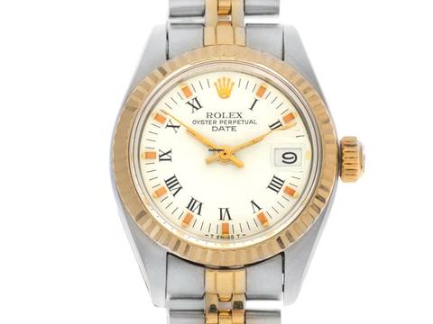  Rolex Oyster Perpetual Lady Date Ref.6917 1977 Box&Beschreibung sehr gut Vintage Oyster Perpetual Date Lady open 6/9 