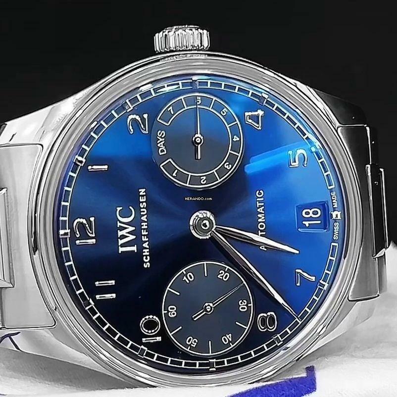 IWC Portugieser Automatik 42 7 Days Blue NEW FULL SET