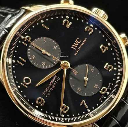 IWC Portugieser Cronografo Nero NUOVO COMPLETE SET