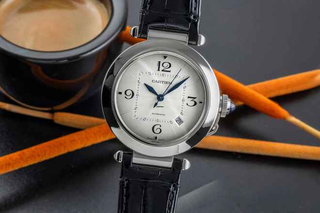  Cartier Pasha 41 Automatik Datum Stahl Herrenuhr Ref. WSPA0010 Papiere 2021 