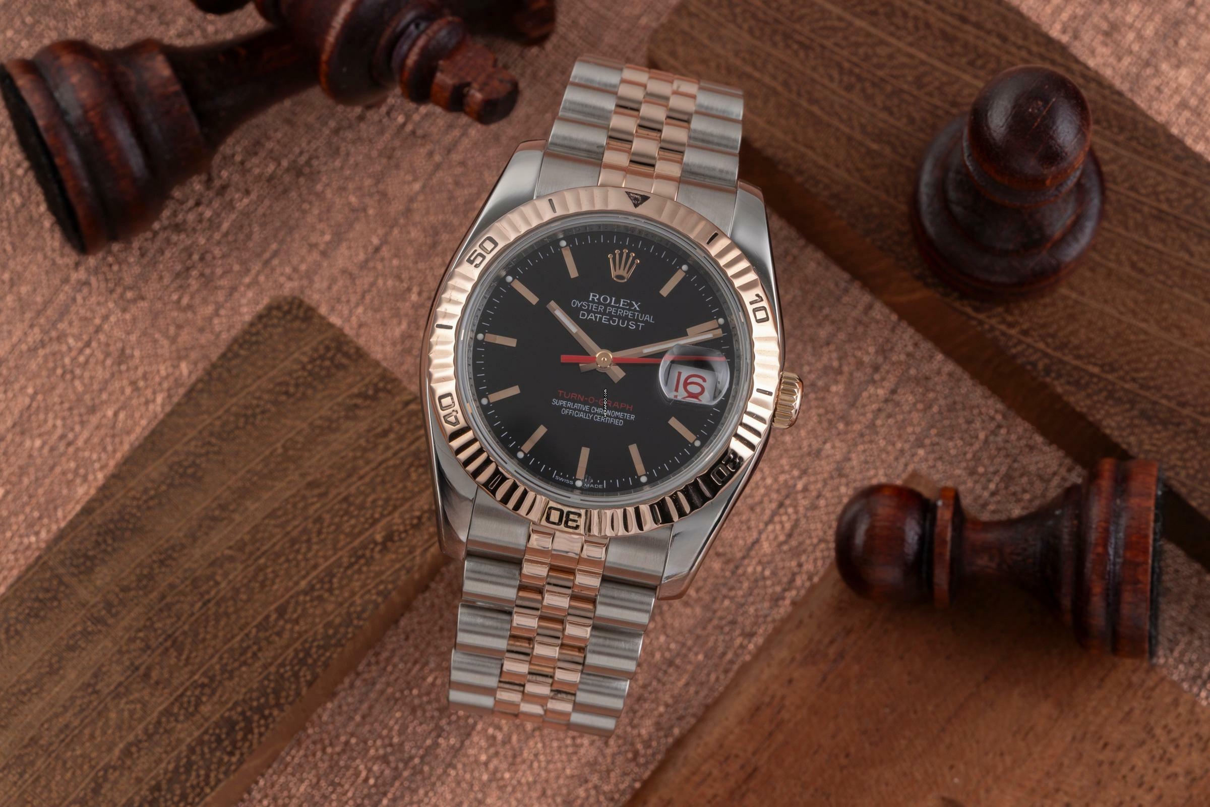 Rolex Datejust Turn-O-Graph 36 Turn-O-Graph Stahl / Gold Automatik Herren Ref 116261 B&P 2009