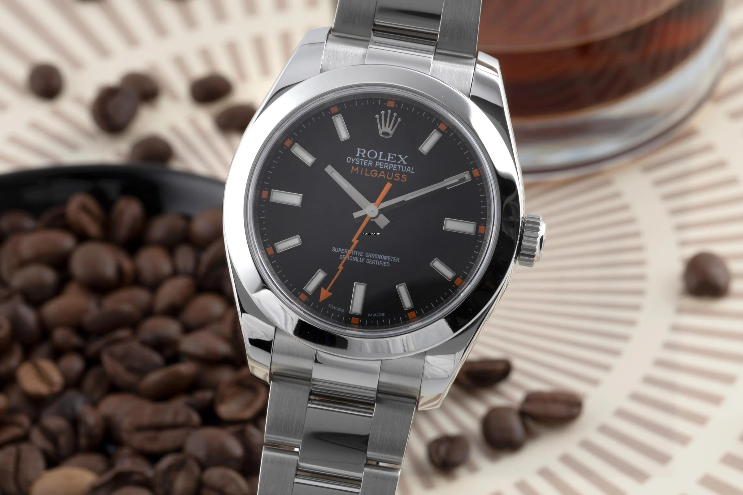 Rolex Milgauss Black Dial Stahl Automatik Herrenuhr Ref. 116400 V-Serie B&P 2009