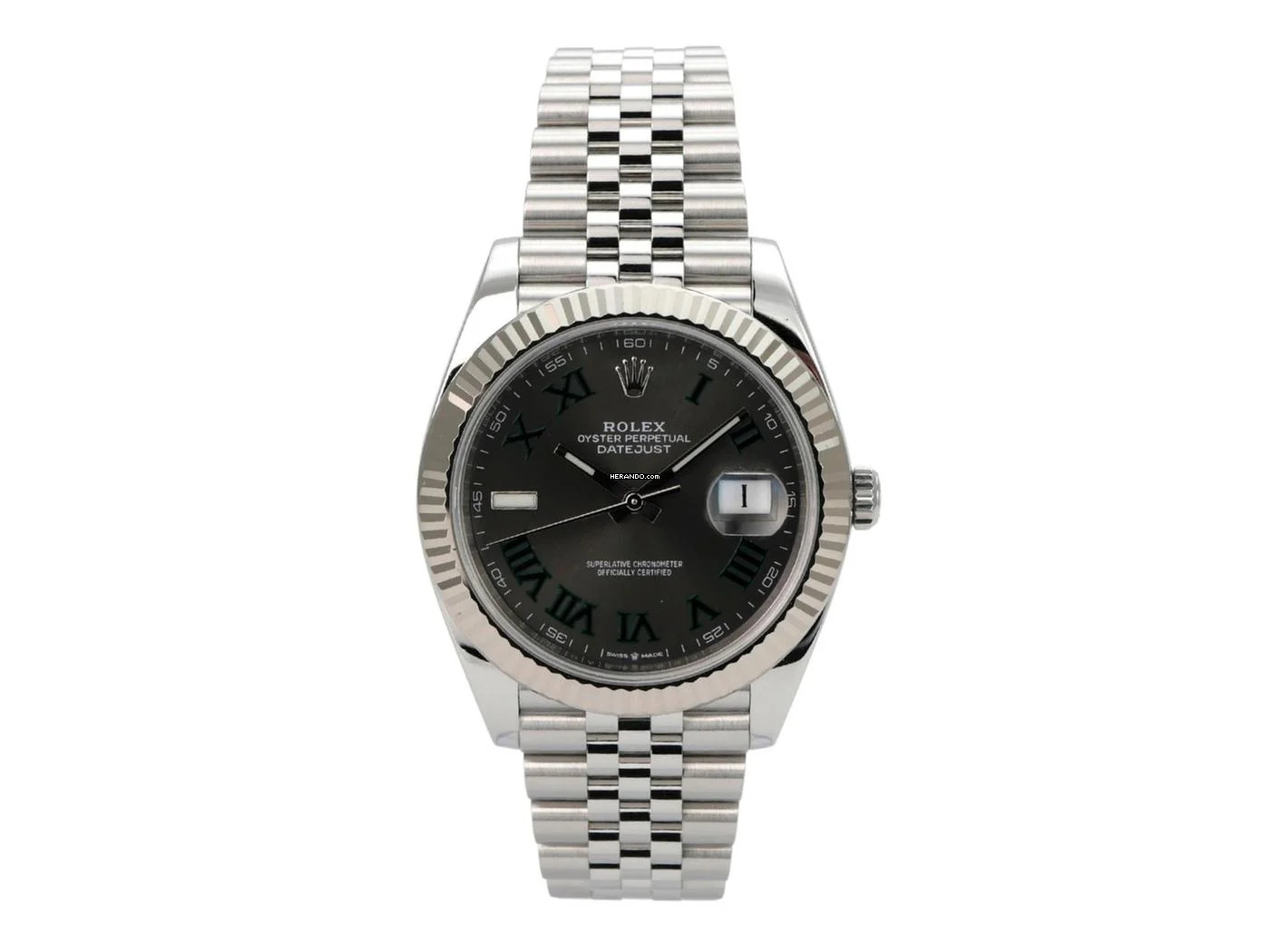 Rolex Datejust 41 Ref. 126334 Rhodium Römisch Jubile-Band