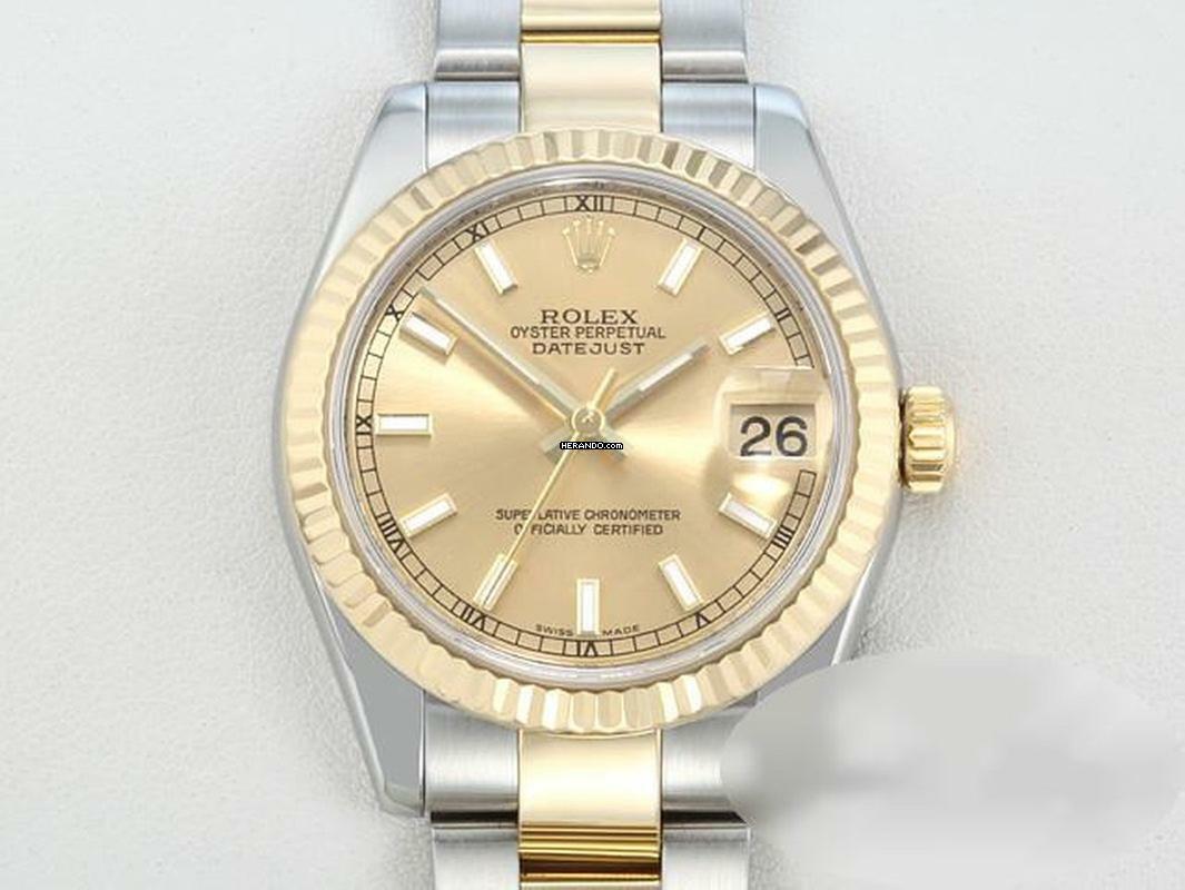 Rolex Lady-Datejust 31mm Medium 178273 2014 Stahl Gelbgold 750 Automatik Stainless Steel 18kt Yellow Gold Oyster-band Chronometer