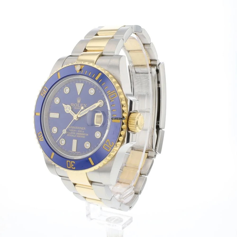 Rolex Submariner Date Steel/Gold Blue Diamond Dial