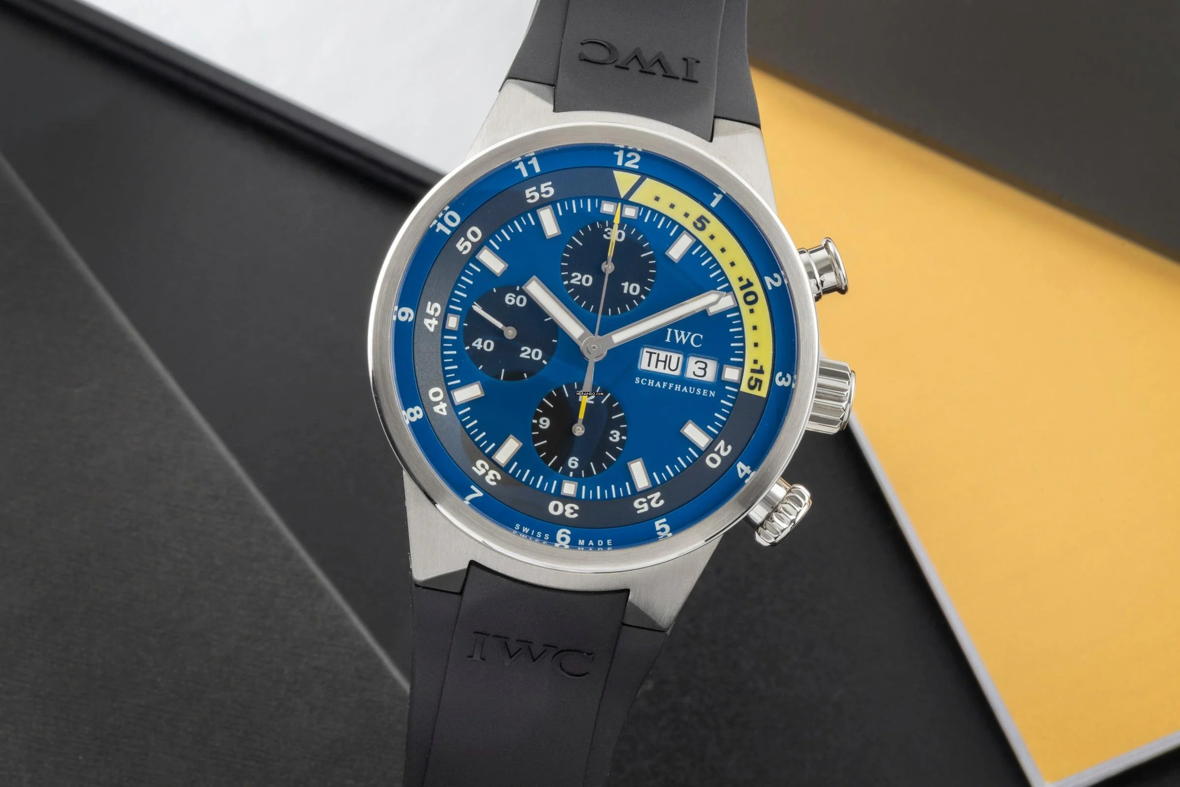 IWC Aquatimer Chronograph Tribute to Calypso Stahl Automatik Herrenuhr Ref. IW378203 B&P