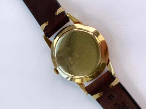 Thumbnail von Omega Classic Vintage KFOF Solid Rose Gold 14ct Vollgold Black Restored Dial