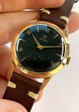 Thumbnail von Omega Classic Vintage KFOF Solid Rose Gold 14ct Vollgold Black Restored Dial