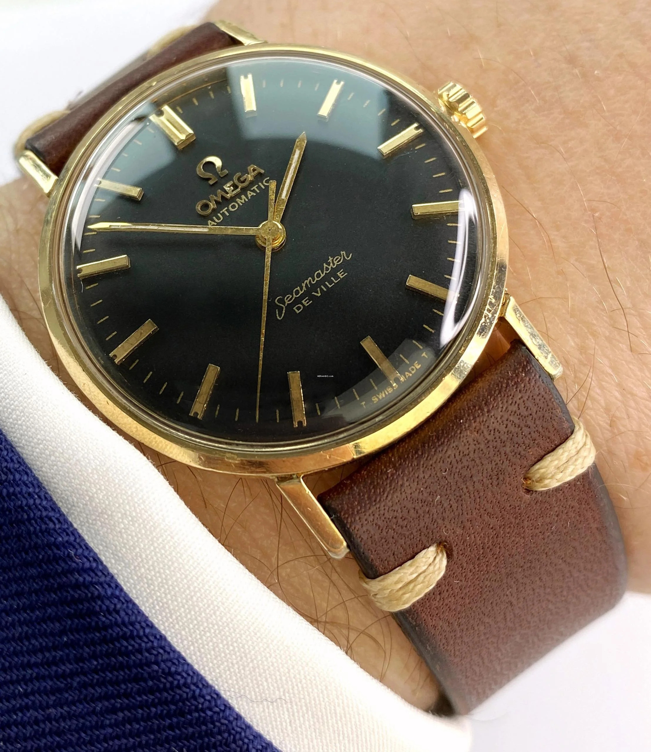 Omega Seamaster DeVille Serviced Seamaster De Ville Vintage Automatic Automatik Black Restored Dial