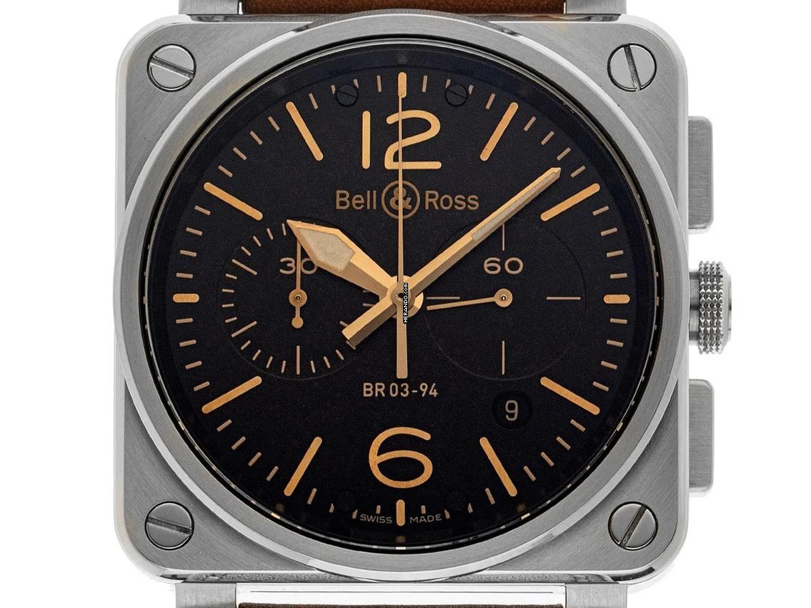 Bell & Ross BR 03-94 Chronographe Aviation BR 03-94 Golden Heritage Ref.BR0394-ST-G-HE/SCA 2020 Full Set wie Neu Vintage Aviation BR 03-94 Golden Heritage
