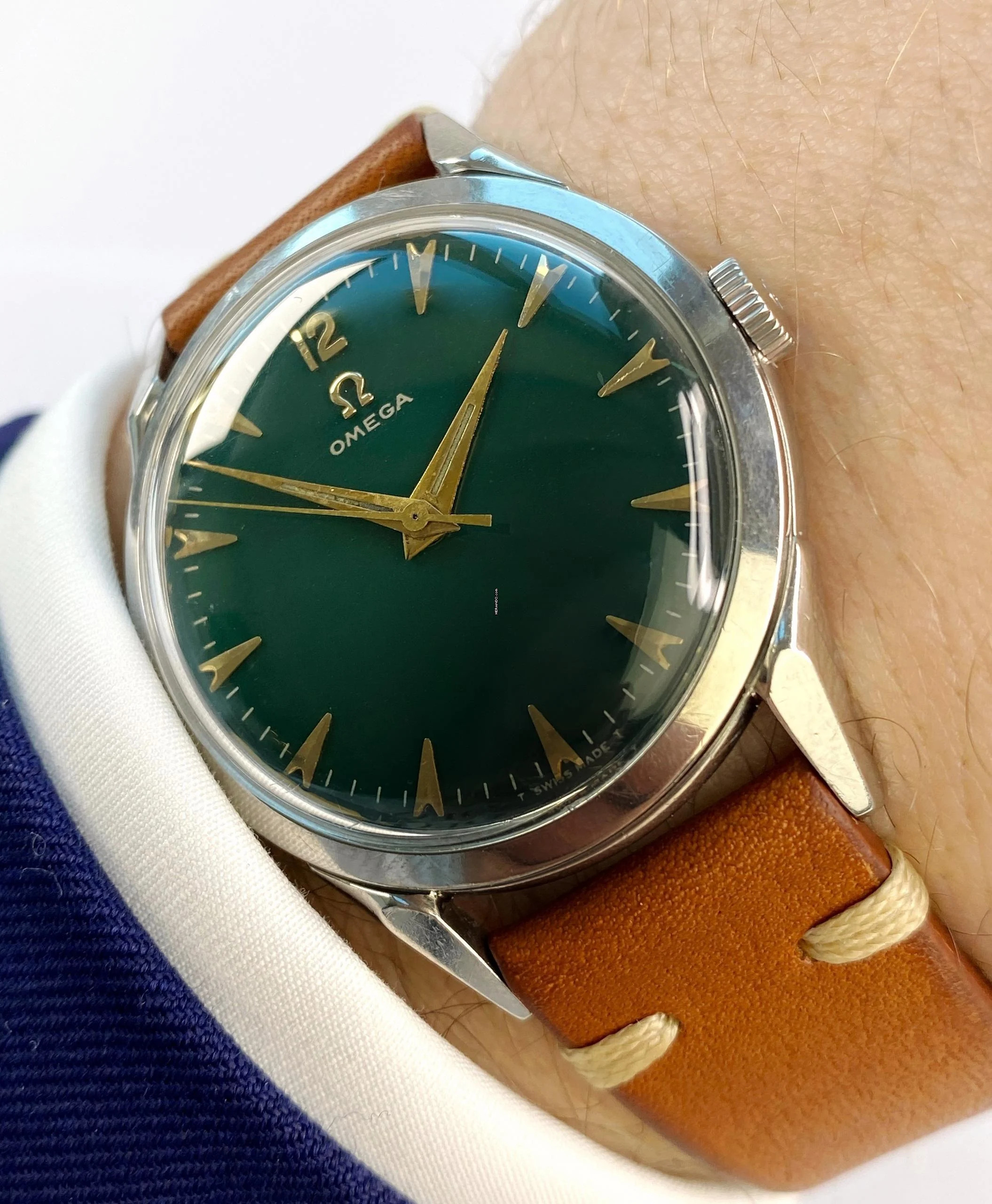 Omega Classic Vintage Serviced Custom Green Dial 35mm 2608 2608