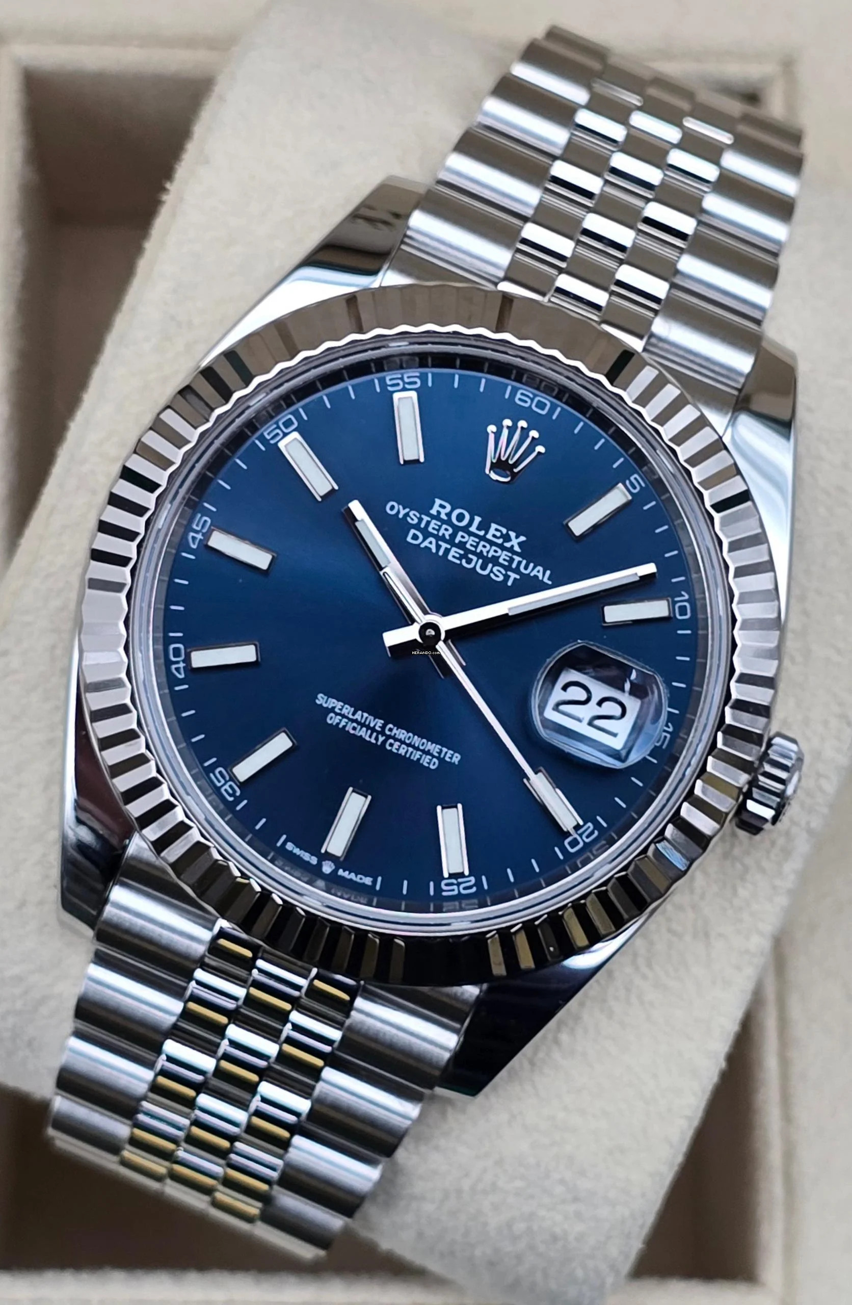 Rolex Datejust 41 41mm 126334 Blue Dial Jubilee Like New Condition Full Set 8/2022