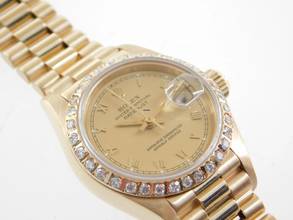 Thumbnail von Rolex Lady-Datejust 18 Kt Gelbgold im Top Zustand Strammes Band Römisches Z.B. Brillantlünette langes Band